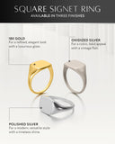 Silver Square Signet Rings (Polished)