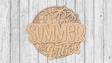 Summer Vibes Tropical Pattern Door Hanger - DIY Unfinished Kit - Lvl 2