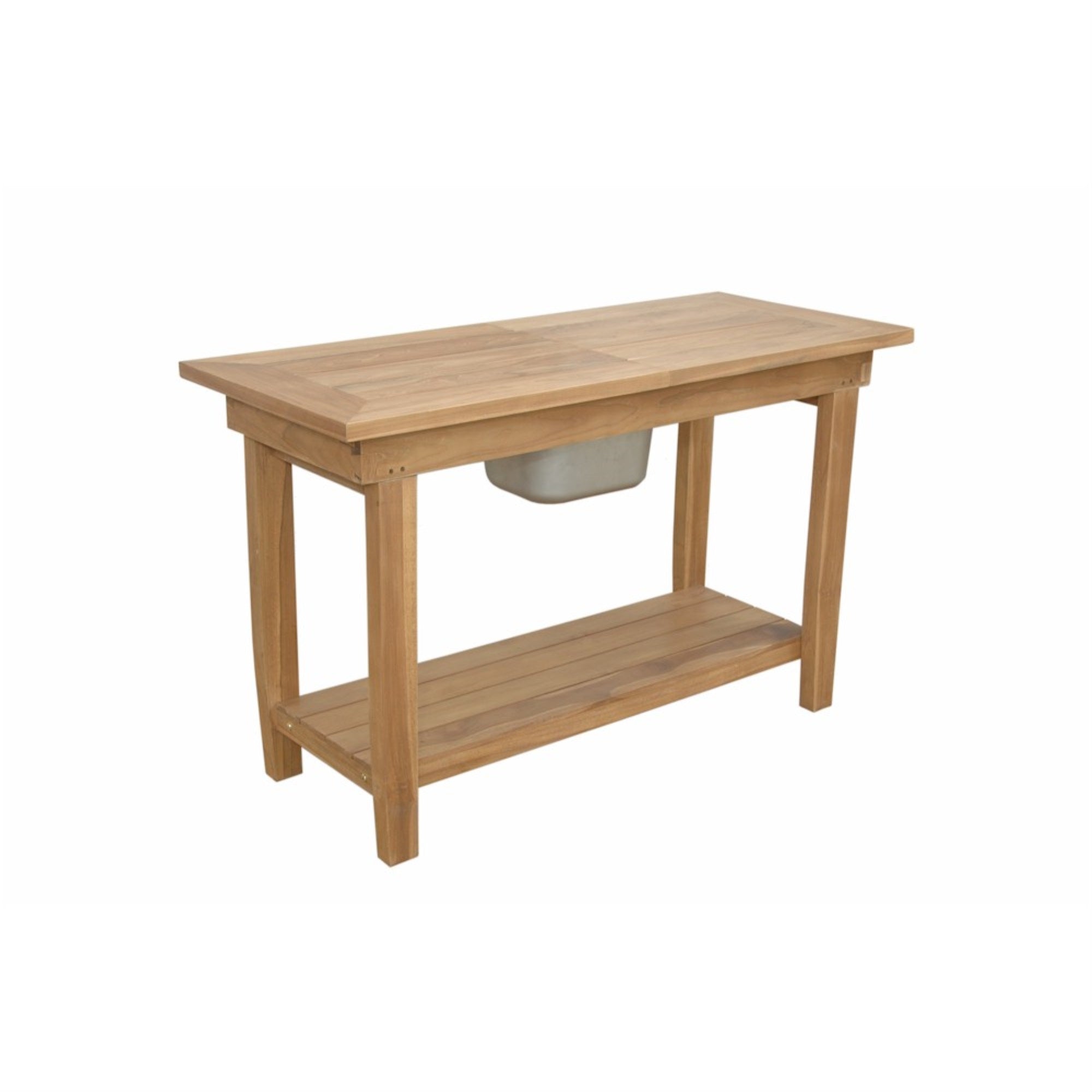 Anderson Teak Tb-4821 Nautilus Console Table With Ss Container