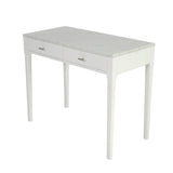 Meno 36 Rectangular Italian Carrara White Marble Console Table With White Leg