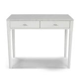 Meno 36 Rectangular Italian Carrara White Marble Console Table With White Leg