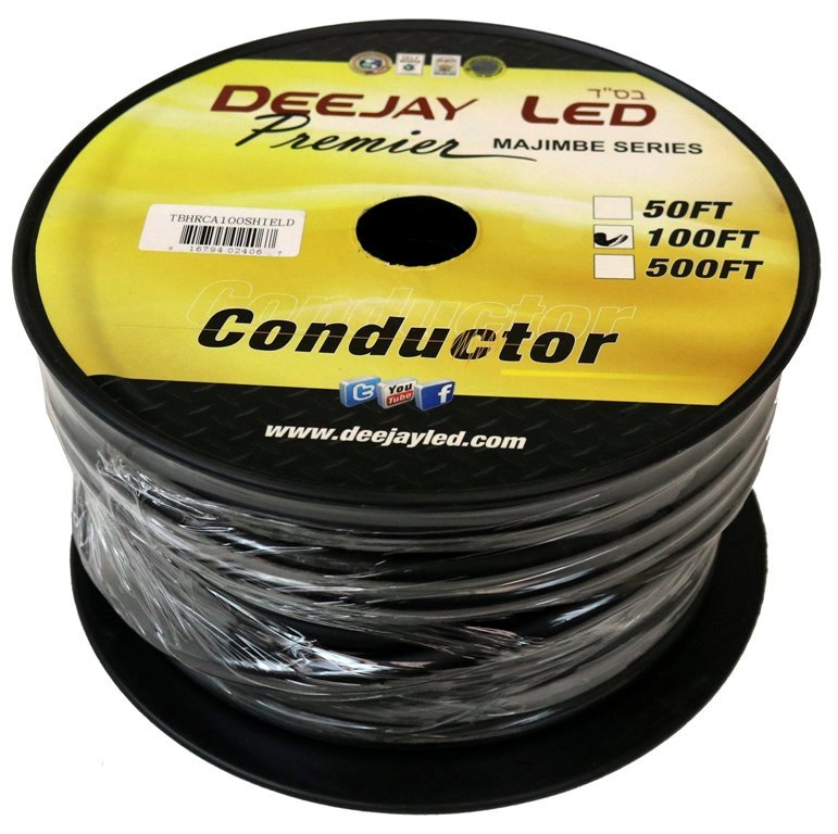 100 Feet Of Raw Copper Braid Sheilded Rca Signal Cable Four Channel