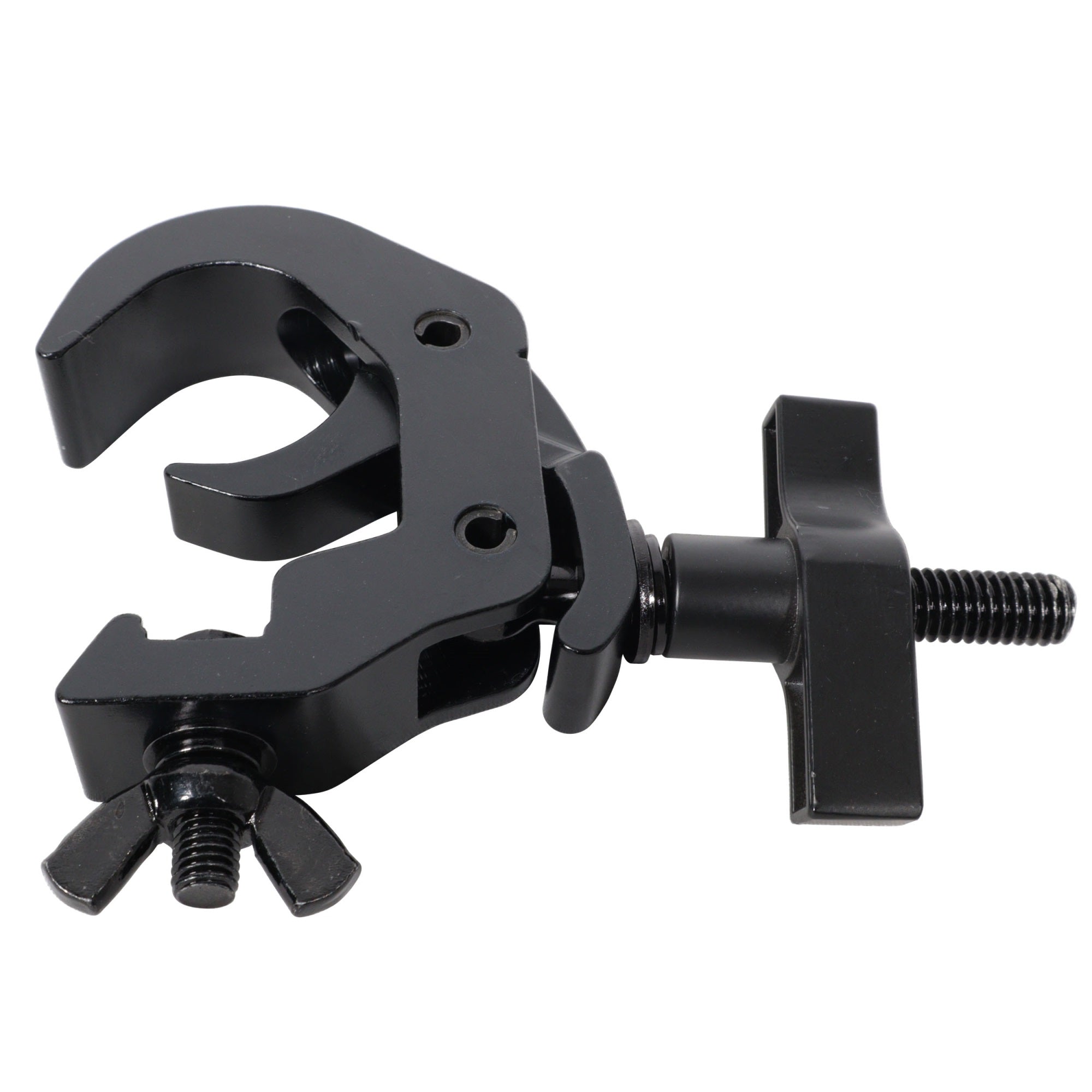 Aluminum Self-Locking M10 Clamp With Big Wing Knob For 2 Truss Tube Capacity 330 Lbs. Black Finish