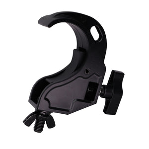Aluminum Hook Style M10 Clamp With Big Wing Knob For 2 Truss Tube Capacity 45 Lbs. Black Finish