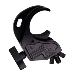 Aluminum Hook Style M10 Clamp With Big Wing Knob For 2 Truss Tube Capacity 45 Lbs. Black Finish