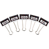 Chalkboard Brights Large Binder Clips, Days of the Week