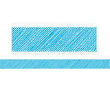 Aqua Scribble Straight Border Trim