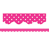 Hot Pink Polka Dots Border Trim