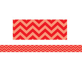 Red Chevron Straight Border Trim