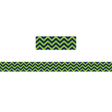 Navy & Lime Chevron Straight Border Trim