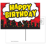 Superhero Happy Birthday Postcard, Pack of 30