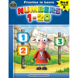 Practice to Learn: Numbers 120 Grades PreKK