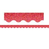 Red Sparkle Scalloped Border Trim