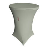 La Linen Round Spandex Cover For Cocktail Highboy Table, 32-Inch Round 42-Inch High, Gray Light
