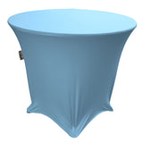 La Linen Round Spandex Tablecloth, 48-Inch Round 30-Inch High, Blue Light