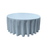 La Linen Polyester Poplin Tablecloth 108-Inches Round, Light Blue
