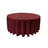La Linen Polyester Poplin Tablecloth 108-Inches Round, Burgundy