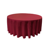 La Linen Polyester Poplin Tablecloth 108-Inches Round, Cranberry