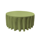 La Linen Polyester Poplin Tablecloth 108-Inches Round, Dark Sage