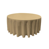 La Linen Polyester Poplin Tablecloth 108-Inches Round, Taupe