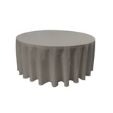 La Linen Polyester Poplin Tablecloth 120-Inches Round, Dark Gray