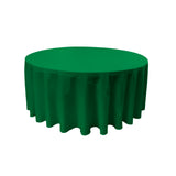 La Linen Polyester Poplin Tablecloth 120-Inches Round, Emerald Green