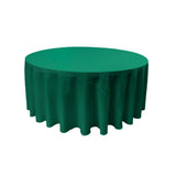 La Linen Polyester Poplin Tablecloth 120-Inches Round, Teal