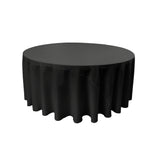La Linen Polyester Poplin Tablecloth 132-Inches Round, Black