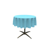 La Linen Polyester Poplin Tablecloth 51-Inches Round, Light Turquoise