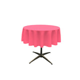 La Linen Polyester Poplin Tablecloth 58-Inches Round, Hot Pink