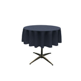 La Linen Polyester Poplin Tablecloth 58-Inches Round, Navy Blue