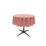 La Linen Polyester Poplin Tablecloth 58-Inches Round, Dusty Rose