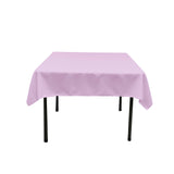 La Linen Polyester Poplin Square Tablecloth, 58 By 58-Inch, Lilac