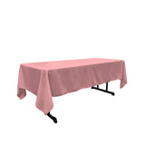 La Linen Polyester Poplin Rectangular Tablecloth, 60 By 102-Inch, Dusty Rose