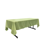 La Linen Polyester Poplin 60 By 108-Inch Rectangular Tablecloth, Sage