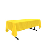 La Linen Polyester Poplin Rectangular Tablecloth, 60 By 120-Inch, Light Yellow