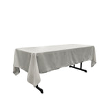 La Linen Polyester Poplin Rectangular Tablecloth, 60 By 126-Inch, Light Gray