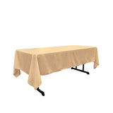 La Linen Polyester Poplin Rectangular Tablecloth, 60 By 126-Inch, Khaki