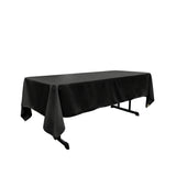 La Linen Polyester Poplin Rectangular Tablecloth 60 By 144-Inch, Black