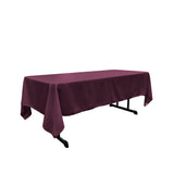 La Linen Polyester Poplin Rectangular Tablecloth 60 By 144-Inch, Eggplant
