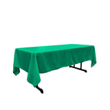 La Linen Polyester Poplin Rectangular Tablecloth 60 By 144-Inch, Jade