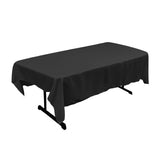 La Linen Polyester Poplin 60 By 84-Inch Rectangular Tablecloth, Black