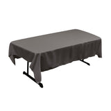 La Linen Polyester Poplin 60 By 84-Inch Rectangular Tablecloth, Charcoal