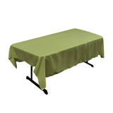 La Linen Polyester Poplin 60 By 84-Inch Rectangular Tablecloth, Sage Dark
