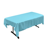 La Linen Polyester Poplin 60 By 84-Inch Rectangular Tablecloth, Turquoise Light