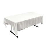 La Linen Polyester Poplin 60 By 84-Inch Rectangular Tablecloth, White