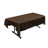 La Linen Polyester Poplin 60 By 90-Inch Rectangular Tablecloth, Brown
