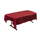 La Linen Polyester Poplin 60 By 90-Inch Rectangular Tablecloth, Cranberry