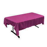 La Linen Polyester Poplin 60 By 90-Inch Rectangular Tablecloth, Magenta