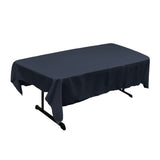 La Linen Polyester Poplin 60 By 90-Inch Rectangular Tablecloth, Navy